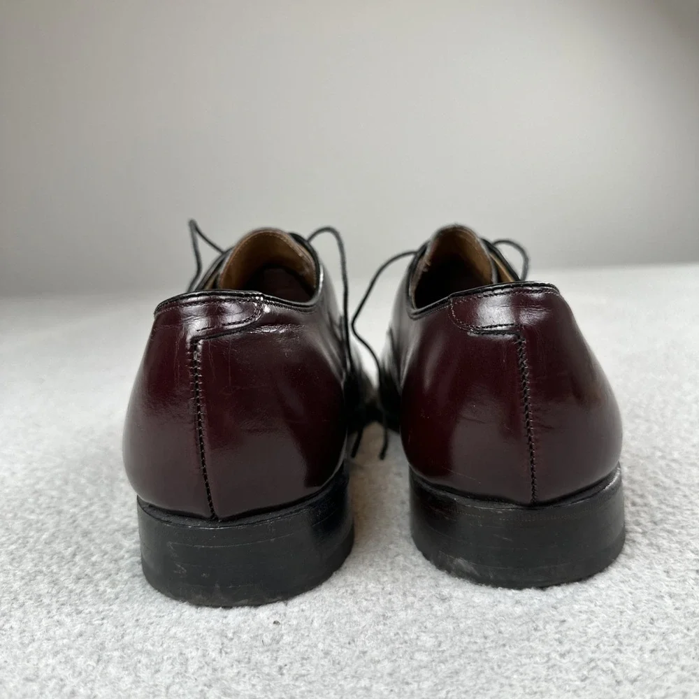 Johnston & Murphy Limited Oxford Cap Toe Shoes Men 9.5 Burgundy USA